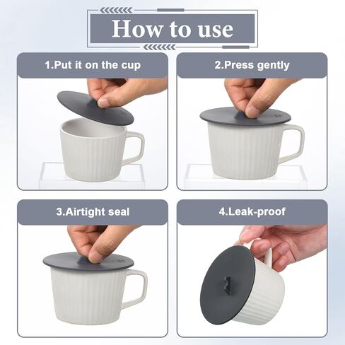 6Pcs Mug Cover, Silicone Cup Covers, Silicone Cups Lids Reusable Coffee Mug Lid, Colored Universal Cupping Lids Drink Covers for Mugs Tea Cups Coffee Cup(Style A) in Saudi Arabia