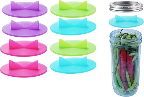 8 Pcs Mason Jar Fermentation Lids, silicone Fermenter waterless AirLock lids for 86mm Wide Mouth Mason Jar in Saudi Arabia