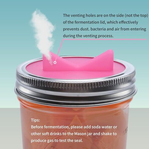 8 Pcs Mason Jar Fermentation Lids, silicone Fermenter waterless AirLock lids for 86mm Wide Mouth Mason Jar in Saudi Arabia