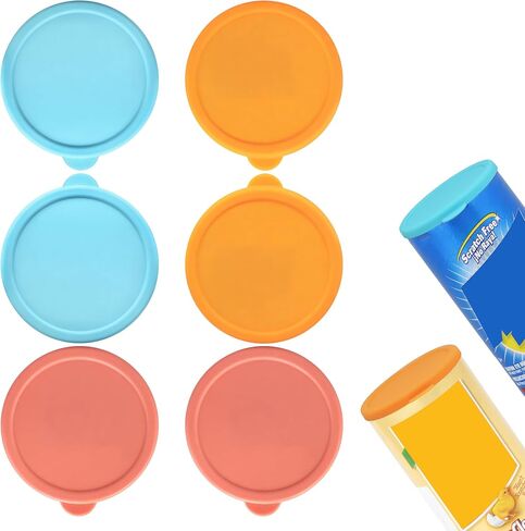 6Pcs Silicone Powder Cleanser Lids for Bar Keepers Friend, Comet, Ajax, Bon Ami (12 oz & 21 oz), Silicone Lid Keeps Cleanser Powder Dry, Multiple Colors Available in Saudi Arabia