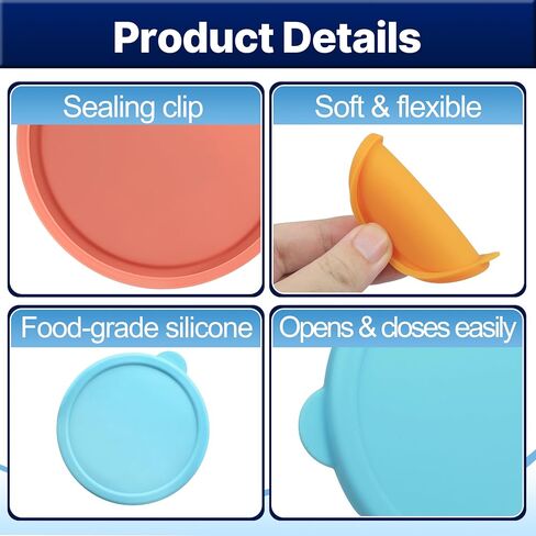 6Pcs Silicone Powder Cleanser Lids for Bar Keepers Friend, Comet, Ajax, Bon Ami (12 oz & 21 oz), Silicone Lid Keeps Cleanser Powder Dry, Multiple Colors Available in Saudi Arabia