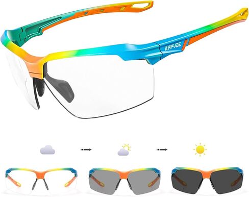 KAPVOE Photochromic Sports Sunglasses for Men Women Cycling Sunglasses UV400 Protection MTB BMX Running Riding Bike K87 in Kuwait