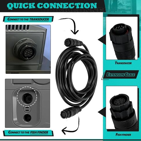 000-00099-006 كابل تمديد محول 10 أقدام 9 دبابيس، مقاوم للماء بدرجة بحرية، متوافق مع Lowrance LSS-1 StructureScan 3005.6907 in Kuwait