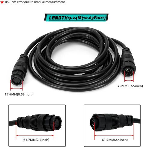000-00099-006 كابل تمديد محول 10 أقدام 9 دبابيس، مقاوم للماء بدرجة بحرية، متوافق مع Lowrance LSS-1 StructureScan 3005.6907 in Kuwait