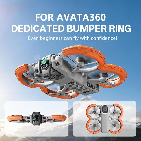 واقي المروحة لملحقات DJI Avata 360، دعامة غير مرئية مضادة للتصادم، غطاء واقٍ حلقة تأثير وسادة هوائية، واقيات الإطار، مجداف متوافق مع طائرة DJI Avata360 بدون طيار، برتقالي in Kuwait