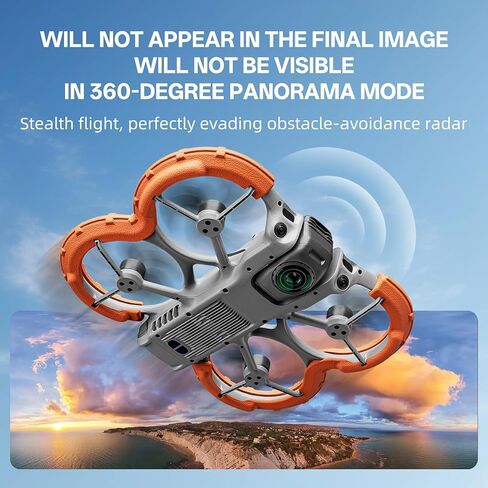 واقي المروحة لملحقات DJI Avata 360، دعامة غير مرئية مضادة للتصادم، غطاء واقٍ حلقة تأثير وسادة هوائية، واقيات الإطار، مجداف متوافق مع طائرة DJI Avata360 بدون طيار، برتقالي in Kuwait