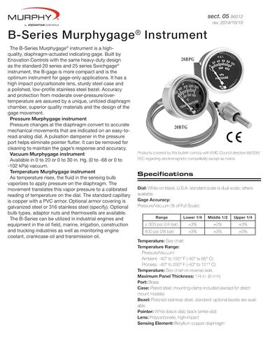 ميرفي بواسطة Enovation Controls 20BTG-250-8-1/2 B-Series درجة الحرارة Murphygage (10702525) in Kuwait