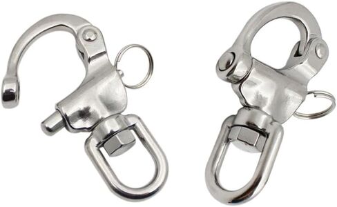 Swivel Eye Snap Shackle 316 Stainless Steel Marine Sailboat Shackles Quick Release Swivel Shackle for Sailing Halyard, Sailing Rigging, SCBA Mask Clips and Sailboat Hardware 2pcs in Kuwait
