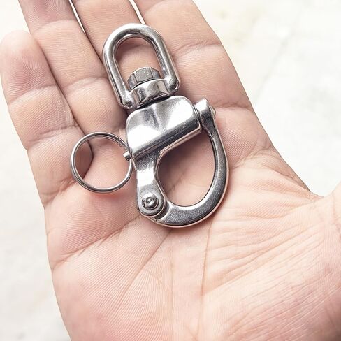 Swivel Eye Snap Shackle 316 Stainless Steel Marine Sailboat Shackles Quick Release Swivel Shackle for Sailing Halyard, Sailing Rigging, SCBA Mask Clips and Sailboat Hardware 2pcs in Kuwait
