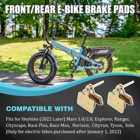 زوجان من وسادات الفرامل المتوافقة مع Heybike (2022 لاحقًا) Mars1.0/2.0، Explorer، Ranger، Cityscape، Race Plus، Race Max، Horizon، Cityrun، Tyson، Sola EBike Accessories in Kuwait