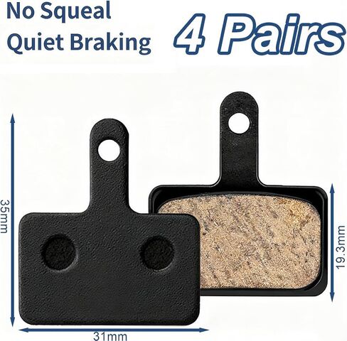 4 Pairs Bicycle Disc Brake Pads Resin Replacement Black in Kuwait