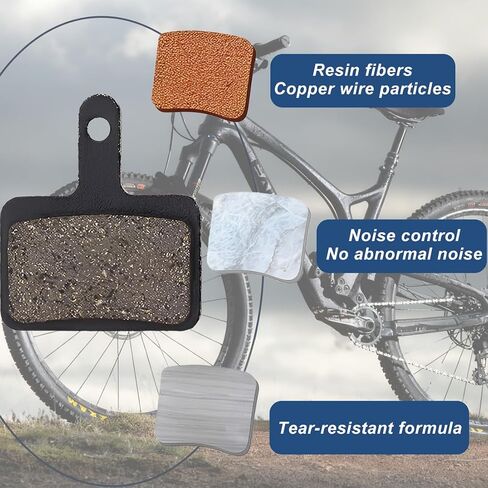 4 Pairs Bicycle Disc Brake Pads Resin Replacement Black in Kuwait