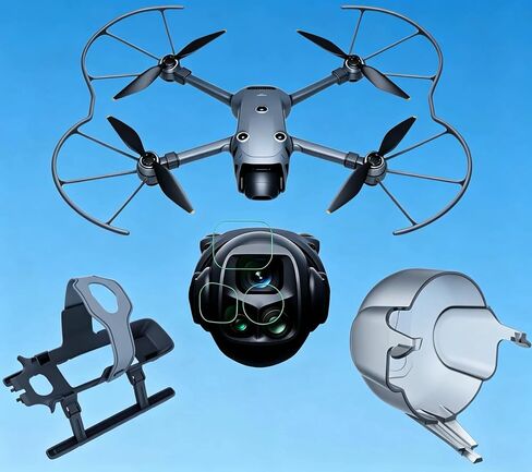متوافق مع مجموعة ملحقات DJI Mavic 4 Pro، معدات الهبوط مع غطاء عدسة حماية للمروحة وواقي شاشة من الزجاج المقوى 9H، مجموعة حماية متكاملة للطائرة بدون طيار لتعزيز الثبات والسلامة in Kuwait