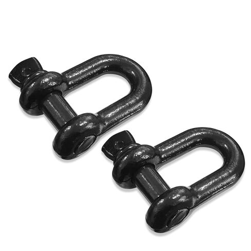 Heavy Duty 2 Ton D Shackle (1/2 Inch) - Black Alloy Steel Screw Pin, for Crane, Rigging, Construction (4 Pack) in Kuwait
