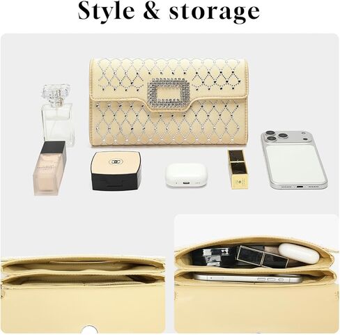 Clutch Purses for Women Dressy, Formal Evening Prom Bags Rhinestone Pu Leather Handbags for Wedding Party Cocktail in Saudi Arabia