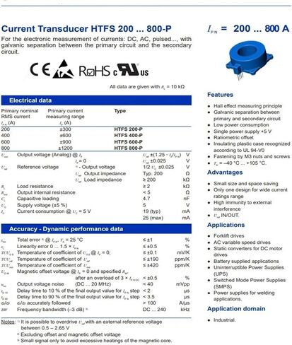 HTFS200-P Open-Loop Effect Current Sensor Transformer 200A in Kuwait