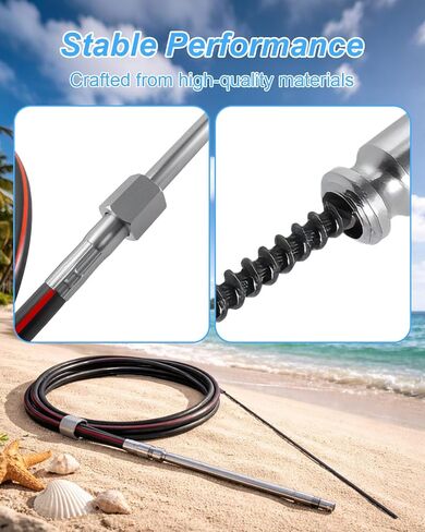 9FT Quick Connect Rotary Steering Cable Replace M66X09 SSC6209, Low Friction Marine Steering Cable for Boat Precise Control in Kuwait