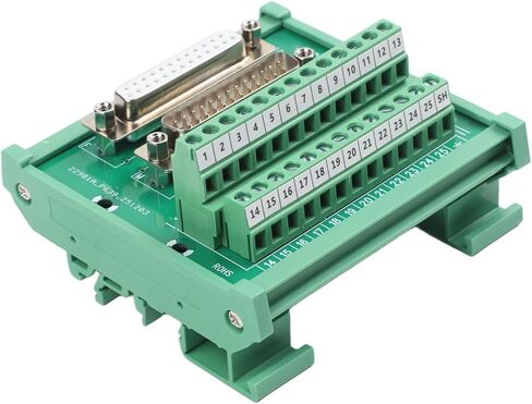 DB25 D-Sub Male & Female Header Board Terminal Block, DIN Rail Mount Interface Module For Breakout Board For Easy Signal Wiring For PLC Control Cabinet Equipment Testing & Connector in Kuwait