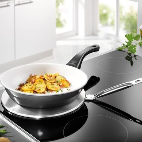 24cm Stainless Steel Heat Diffuser Plate, Induction Cooker Heat Transfer Adapter with Anti - Scald Handle, 3 - Layer Even Heat Distribution for All Cookware on Induction in Kuwait
