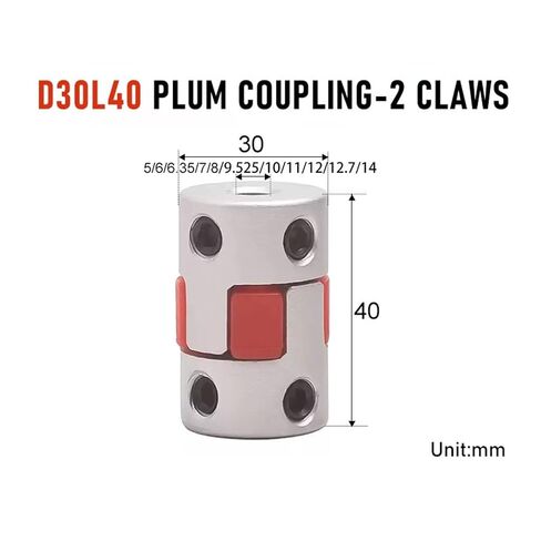 Aluminum Coupling Two-Jaw D30L40 1PC XB30*40 Motor Connector Ball Screws 1Pcs(5-9.525) in Saudi Arabia
