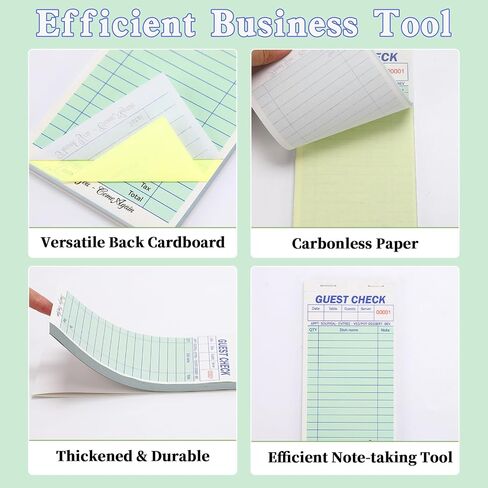 60 Pack Server Note Pads Bulk Double Part Guest Check for Servers, Guest Checks for Servers 2 Part Carbonless Server Order Paper, 3.5 x 6.75 Inch Server Notepads for Bars Cafes Restaurant Food Trucks in Saudi Arabia