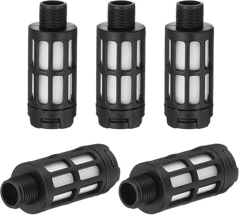 PATIKIL Pneumatic Muffler G 1/8, 5 Pack Plastic Air Compressor Exhaust Muffler Filters Air Solenoid Valve Muffler Fitting for Automation Pneumatic Equipment, Black in Kuwait
