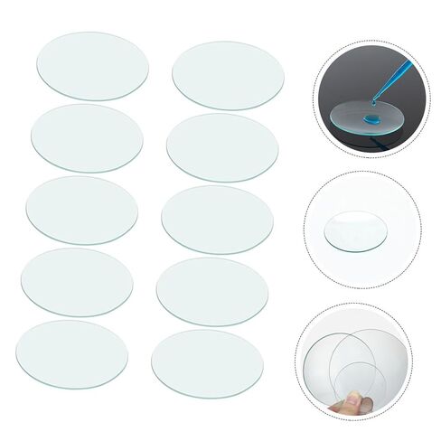 TIDTALEO 10pcs Transparent Glass Watch Glasses for Laboratory Use Flat Round Covers Multipurpose Beaker Lids for Chemistry Experiments Teaching and School Applications in Kuwait
