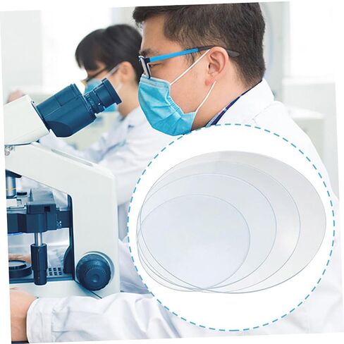 TIDTALEO 8pcs Heat-Resistant Laboratory Watch Glass Thickened Round Evaporating Dishes for Chemistry Experiments Transparent Glassware for School Lab Teaching in Kuwait