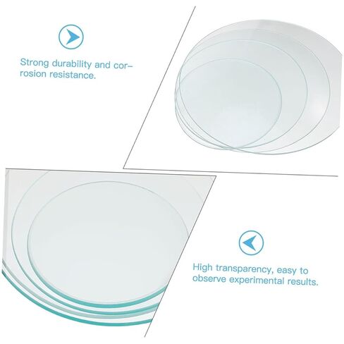 TIDTALEO 8pcs Heat-Resistant Laboratory Watch Glass Thickened Round Evaporating Dishes for Chemistry Experiments Transparent Glassware for School Lab Teaching in Kuwait