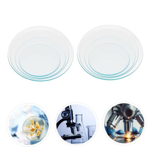 8pcs Transparent Thickened Laboratory Watch Glass High Temperature Resistant Evaporating Dish and Beaker Cover for Chemistry Classroom and Testing Institution in Kuwait