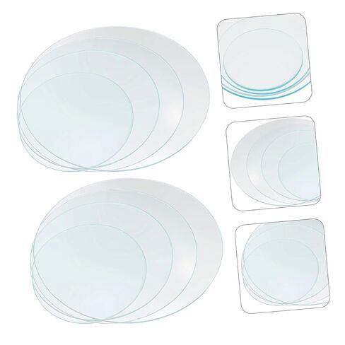8pcs Transparent Thickened Laboratory Watch Glass High Temperature Resistant Evaporating Dish and Beaker Cover for Chemistry Classroom and Testing Institution in Kuwait