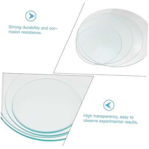 8pcs Transparent Thickened Laboratory Watch Glass High Temperature Resistant Evaporating Dish and Beaker Cover for Chemistry Classroom and Testing Institution in Kuwait