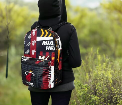 حقيبة ظهر للسفر من Pro Specialities Group Miami Heat Basketball، المشي لمسافات طويلة، صالة الألعاب الرياضية، حقيبة متينة مصممة للرجال والنساء. مثالي للبالغين، استخدام كبير جدًا ومقاوم للماء للأنشطة المختلفة in Kuwait