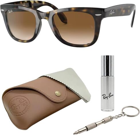 Ray-Ban RB4105 Wayfarer قابلة للطي الكلاسيكية مربع النظارات الشمسية مع حزمة مجموعة النظارات الرسمية in Kuwait