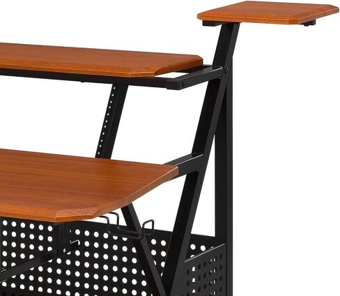 Willow Cherry & Black Finish Music Desk - Synthetic Wood for Musicians Home Studio Setup in Kuwait