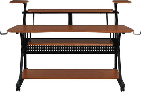 Willow Cherry & Black Finish Music Desk - Synthetic Wood for Musicians Home Studio Setup in Kuwait