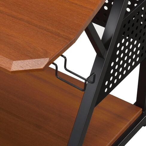 Willow Cherry & Black Finish Music Desk - Synthetic Wood for Musicians Home Studio Setup in Kuwait