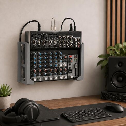 SplashNColor Left Side Wall Mount for Behringer Xenyx Q1202USB 12-Channel Mixer – Space-Saving Studio Bracket | Professional Audio Equipment Holder | Easy Install Recording Gear in Kuwait