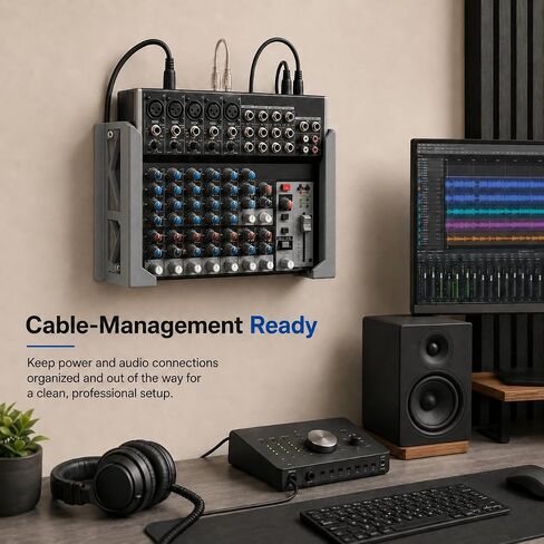 SplashNColor Left Side Wall Mount for Behringer Xenyx Q1202USB 12-Channel Mixer – Space-Saving Studio Bracket | Professional Audio Equipment Holder | Easy Install Recording Gear in Kuwait