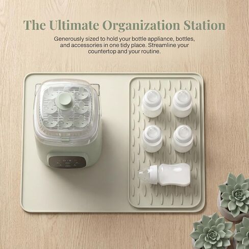 Sliding Tray Pad Compatible with Momcozy Bottle Washer, Silicone Countertop Protector with Drip Drying Pad, Non-Slip Kitchen Surface for Cleaning Station Organization（only mat） in Kuwait