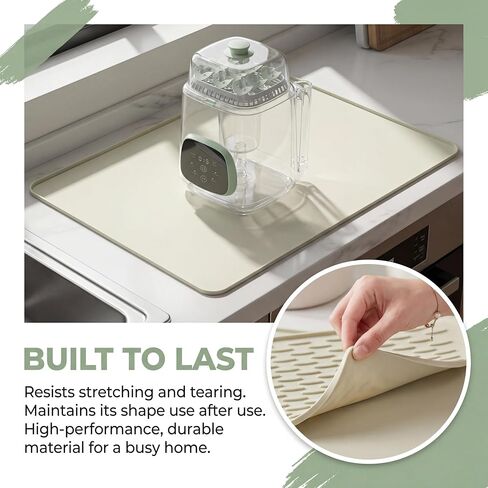 Sliding Tray Pad Compatible with Momcozy Bottle Washer, Silicone Countertop Protector with Drip Drying Pad, Non-Slip Kitchen Surface for Cleaning Station Organization（only mat） in Kuwait