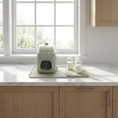 Sliding Tray Pad Compatible with Momcozy Bottle Washer, Silicone Countertop Protector with Drip Drying Pad, Non-Slip Kitchen Surface for Cleaning Station Organization（only mat） in Kuwait