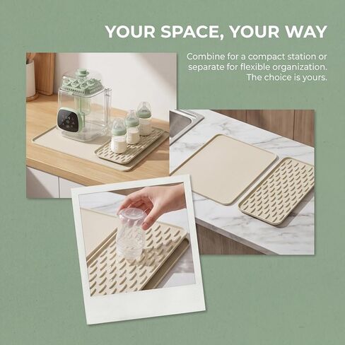 Sliding Tray Pad Compatible with Momcozy Bottle Washer, Silicone Countertop Protector with Drip Drying Pad, Non-Slip Kitchen Surface for Cleaning Station Organization（only mat） in Kuwait