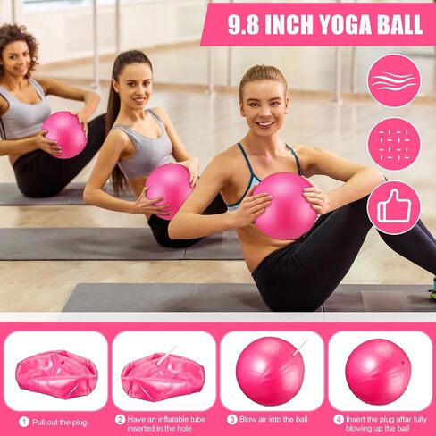 Soulchen 30 Pcs Exercise Pilates Ball 9 Inch with Bags Resistance Bands 25-30 Lbs for Exercise Equipment Set for Yoga Stability Barre Training Stretching Physical Posture Training Gym in Kuwait