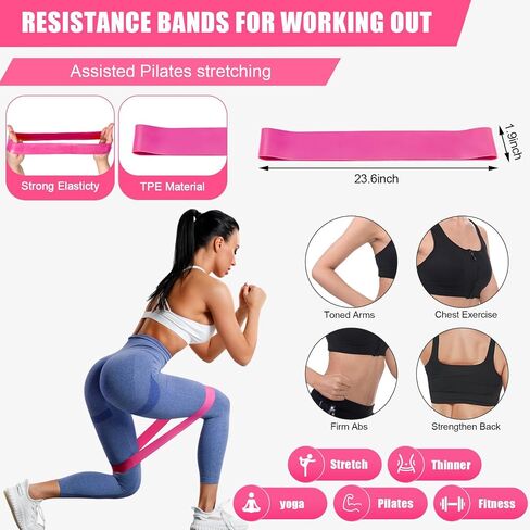 Soulchen 30 Pcs Exercise Pilates Ball 9 Inch with Bags Resistance Bands 25-30 Lbs for Exercise Equipment Set for Yoga Stability Barre Training Stretching Physical Posture Training Gym in Kuwait