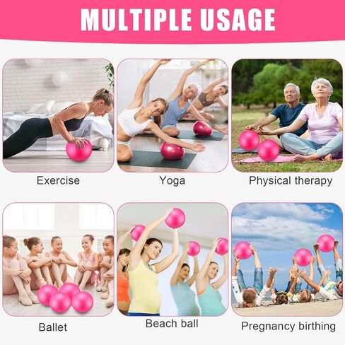Soulchen 30 Pcs Exercise Pilates Ball 9 Inch with Bags Resistance Bands 25-30 Lbs for Exercise Equipment Set for Yoga Stability Barre Training Stretching Physical Posture Training Gym in Kuwait