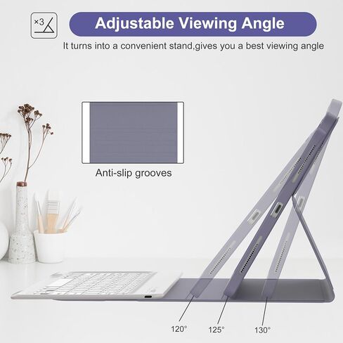 حافظة IVEOPPE iPad Pro مقاس 13 بوصة مع لوحة مفاتيح (M4) 2024، لوحة مفاتيح بلوتوث لاسلكية مغناطيسية قابلة للفصل، غطاء حماية نحيف مع حامل أقلام لجهاز iPad Pro 13 بوصة، نوم/استيقاظ تلقائي باللون الأسود in Kuwait