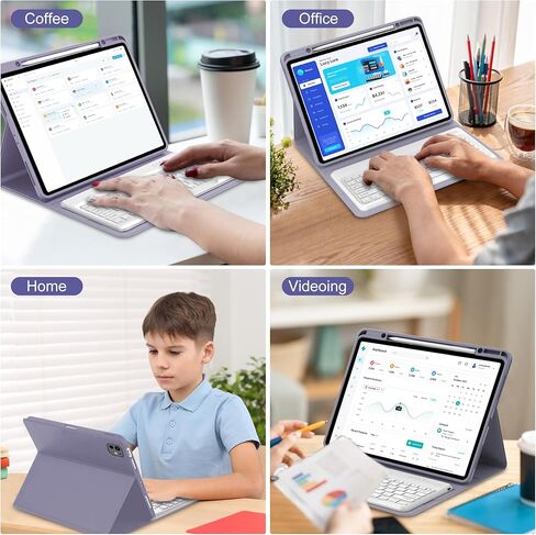 حافظة IVEOPPE iPad Pro مقاس 13 بوصة مع لوحة مفاتيح (M4) 2024، لوحة مفاتيح بلوتوث لاسلكية مغناطيسية قابلة للفصل، غطاء حماية نحيف مع حامل أقلام لجهاز iPad Pro 13 بوصة، نوم/استيقاظ تلقائي باللون الأسود in Kuwait