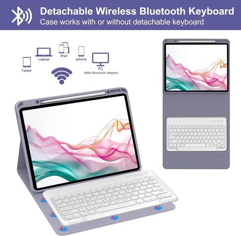 حافظة IVEOPPE iPad Pro مقاس 13 بوصة مع لوحة مفاتيح (M4) 2024، لوحة مفاتيح بلوتوث لاسلكية مغناطيسية قابلة للفصل، غطاء حماية نحيف مع حامل أقلام لجهاز iPad Pro 13 بوصة، نوم/استيقاظ تلقائي باللون الأسود in Kuwait