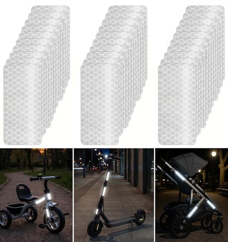 30 Pcs Reflective Stickers for Helmet, White Reflective Tape Safety White Outdoor Waterproof Tape Use on Bike/Truck/Car/Motorcycle/Clothing/Helmet 2.36" X 1.18" in Kuwait